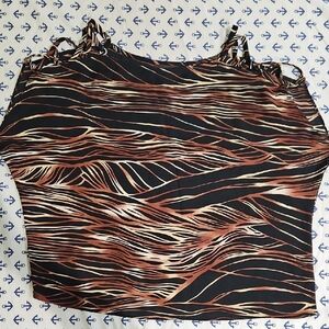BOLD elements Brown and Black Fitted Crop Camisole